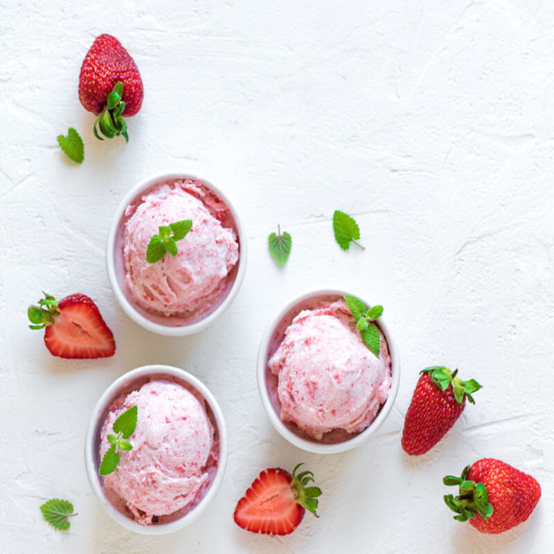 Strawberry cacao ice cream