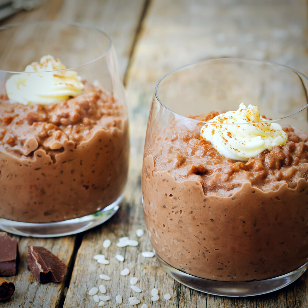 cacao rice pudding